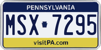 PA license plate MSX7295