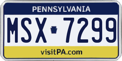 PA license plate MSX7299