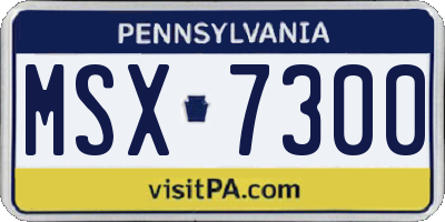 PA license plate MSX7300