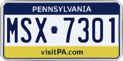 PA license plate MSX7301