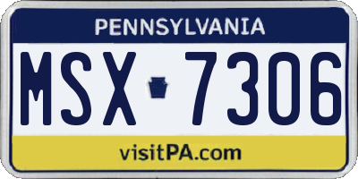 PA license plate MSX7306