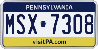 PA license plate MSX7308