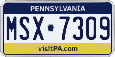 PA license plate MSX7309