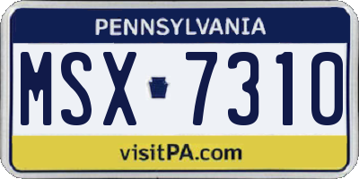 PA license plate MSX7310