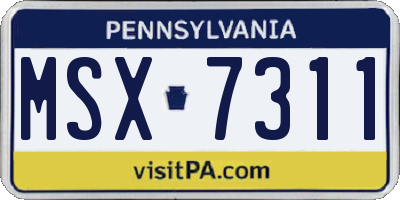 PA license plate MSX7311