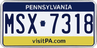 PA license plate MSX7318