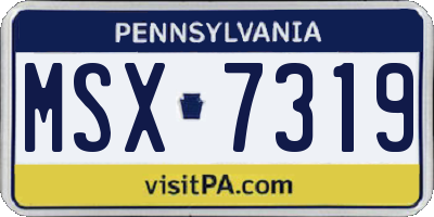 PA license plate MSX7319
