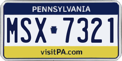 PA license plate MSX7321