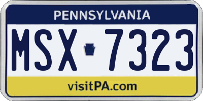 PA license plate MSX7323