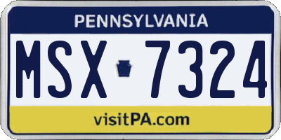 PA license plate MSX7324