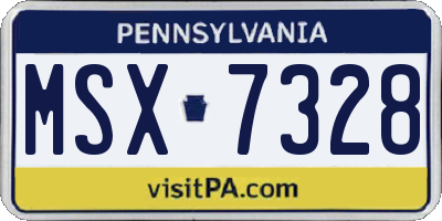 PA license plate MSX7328
