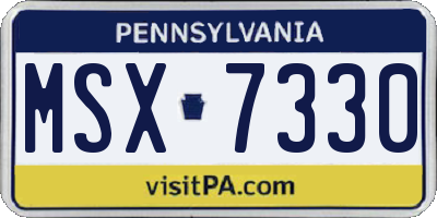 PA license plate MSX7330