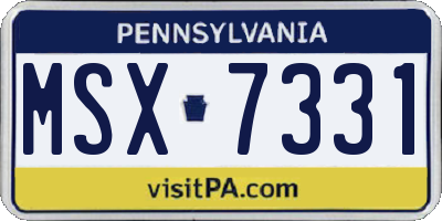 PA license plate MSX7331