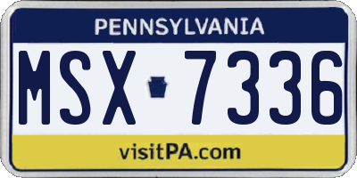 PA license plate MSX7336