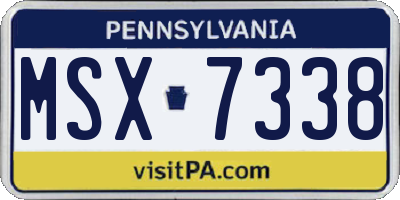 PA license plate MSX7338