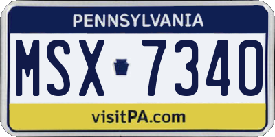 PA license plate MSX7340