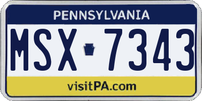 PA license plate MSX7343