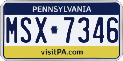 PA license plate MSX7346