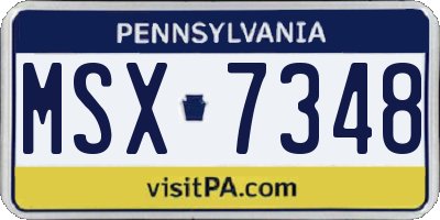 PA license plate MSX7348