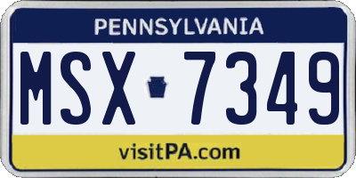 PA license plate MSX7349