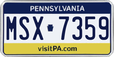 PA license plate MSX7359