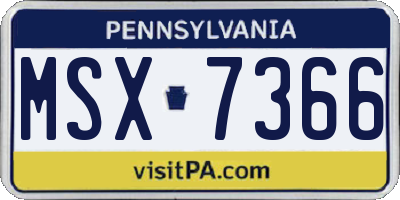 PA license plate MSX7366