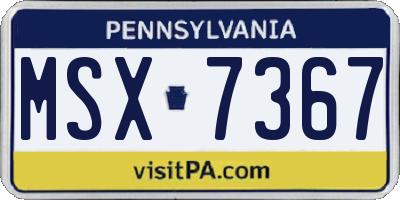 PA license plate MSX7367