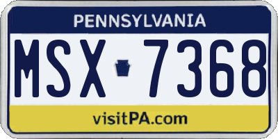 PA license plate MSX7368