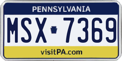 PA license plate MSX7369