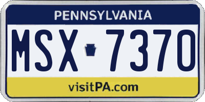 PA license plate MSX7370
