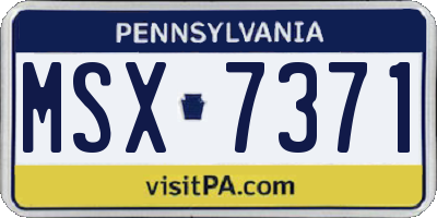 PA license plate MSX7371