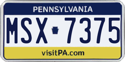 PA license plate MSX7375