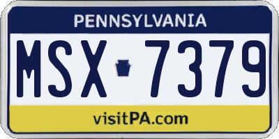 PA license plate MSX7379
