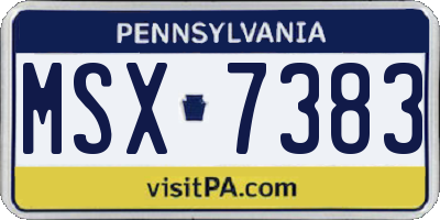 PA license plate MSX7383