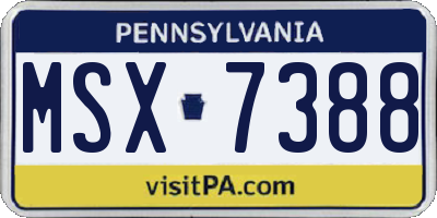 PA license plate MSX7388