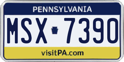 PA license plate MSX7390
