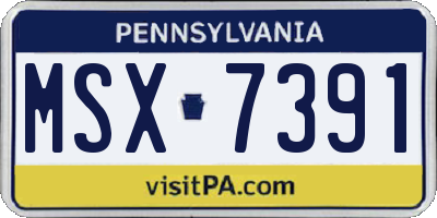 PA license plate MSX7391