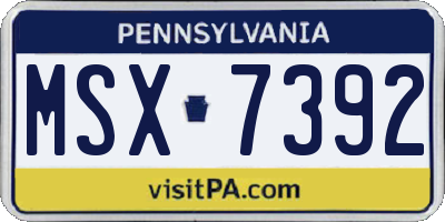 PA license plate MSX7392