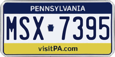 PA license plate MSX7395
