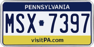 PA license plate MSX7397