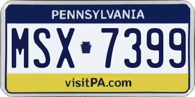 PA license plate MSX7399