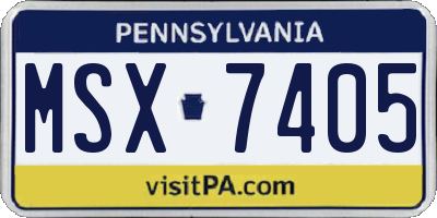 PA license plate MSX7405