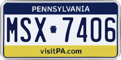 PA license plate MSX7406