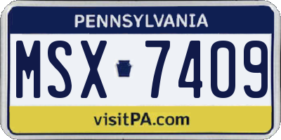 PA license plate MSX7409