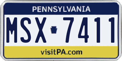 PA license plate MSX7411