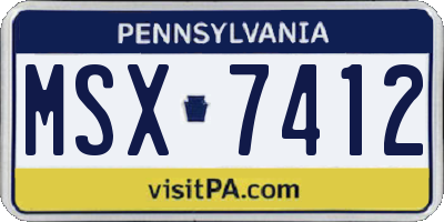 PA license plate MSX7412