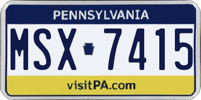 PA license plate MSX7415
