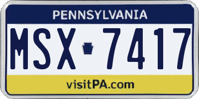 PA license plate MSX7417