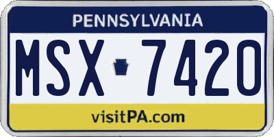 PA license plate MSX7420