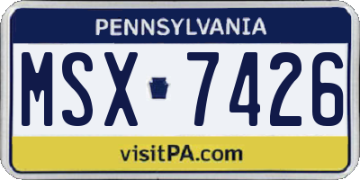 PA license plate MSX7426